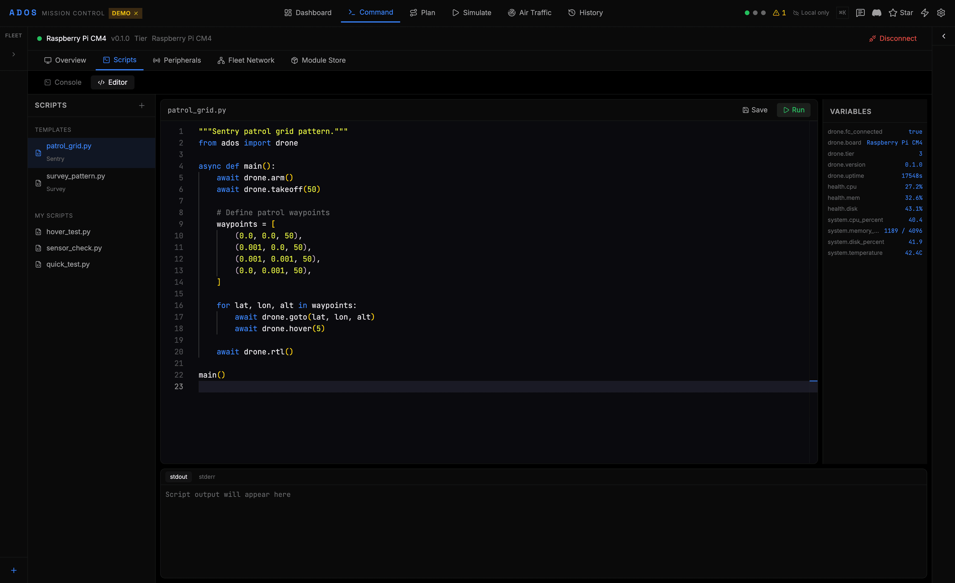 A plugin workspace inside Mission Control