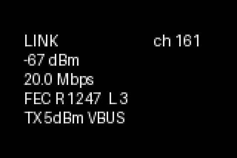 Link status screen on the panel